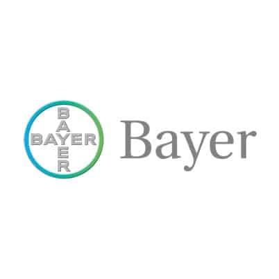vollfarbiges Bayer-Logo auf weißem Hintergrund im quadratischen Layout