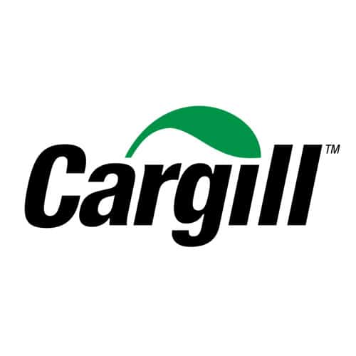 czarno-zielone logo Cargill na białym tle w dużym układzie kwadratowym