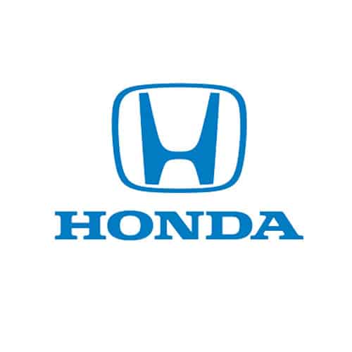 jasnoniebieskie logo Honda na białym tle w dużym, kwadratowym układzie