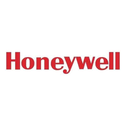 rotes Honeywell-Logo auf weißem Hintergrund im quadratischen Layout