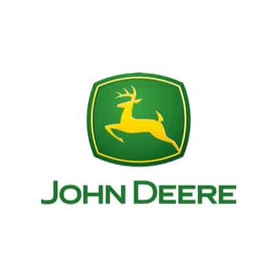 grün und gelbes John Deere Logo auf weißem Hintergrund im quadratischen Layout