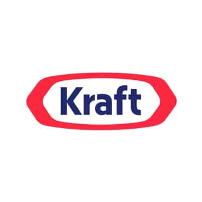 rotes und blaues Kraft-Logo auf weißem Hintergrund im quadratischen Layout