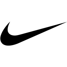orange Nike Swoosh Grafik auf weißem Hintergrund im quadratischen Layout