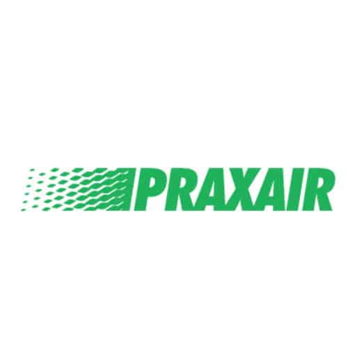 zielone logo Praxair na białym tle w dużym układzie kwadratowym
